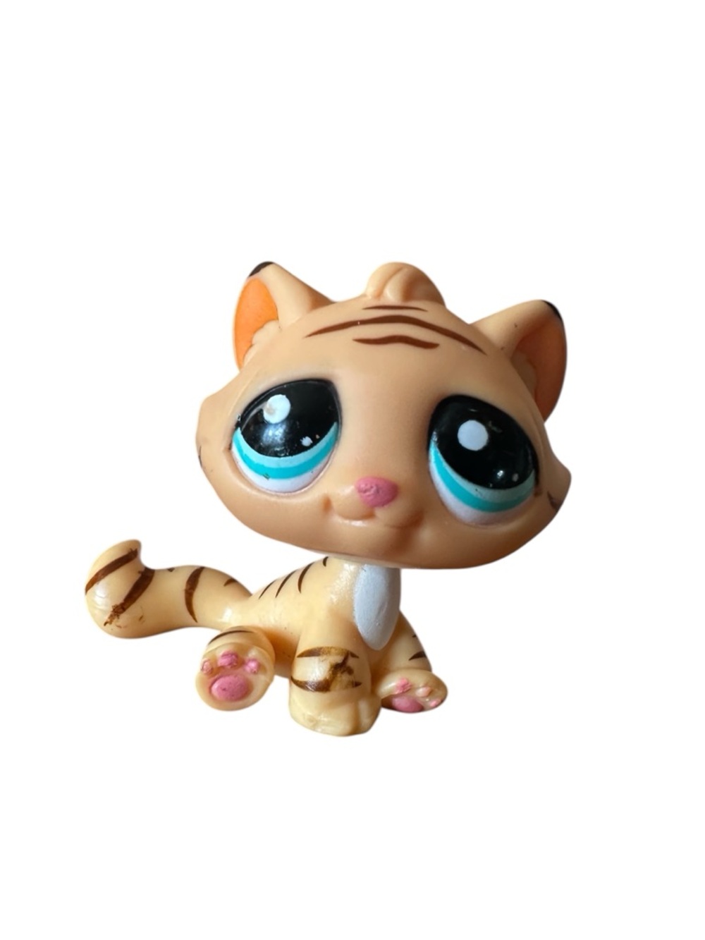 Littlest Pet Shop LPS #1608 Tiger Cat Kitten Orange Black Stripes Hasbro